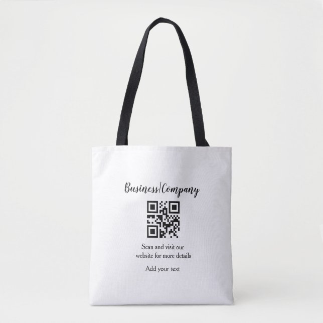 Simple business company website barcode QR add nam Tote Bag (Front)