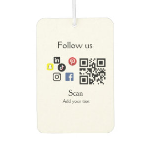 Simple business company website barcode QR code Air Freshener