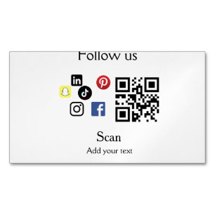 Simple business company website barcode QR code Magnetic Business Card