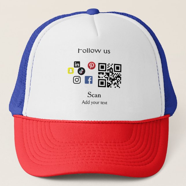 Simple business company website barcode QR code Trucker Hat (Front)