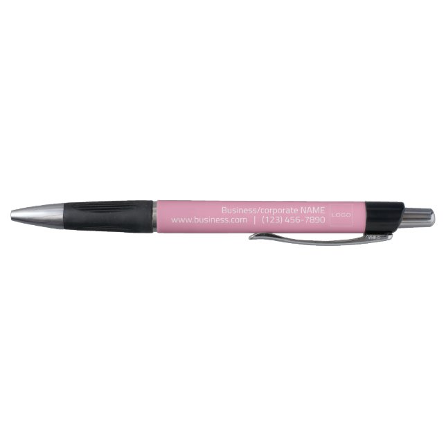 Simple Business Corporate Logo Branding Pen, Pink Pen (Bottom)