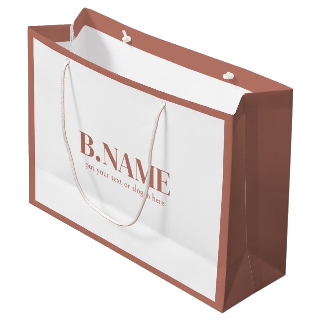 Simple Business Custom Logo Shopping Large Gift Bag (Front Angled)