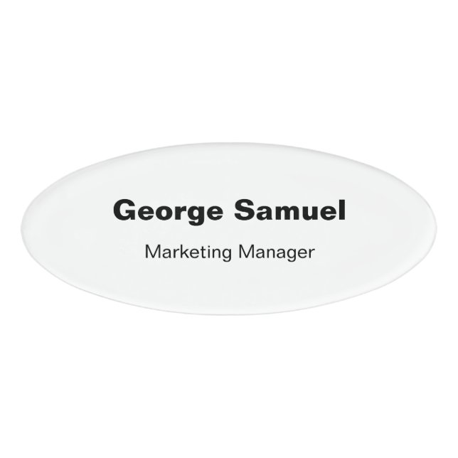 Simple Business Employee Name Tag (Front)