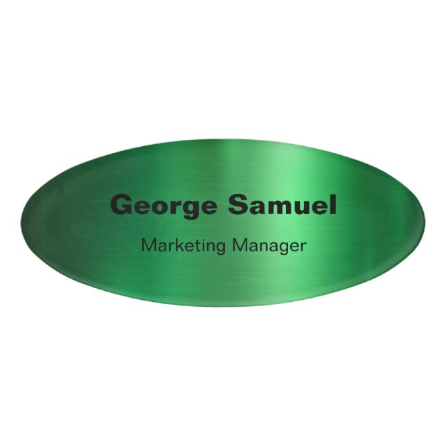 Simple Business Employee Name Tag (Front)