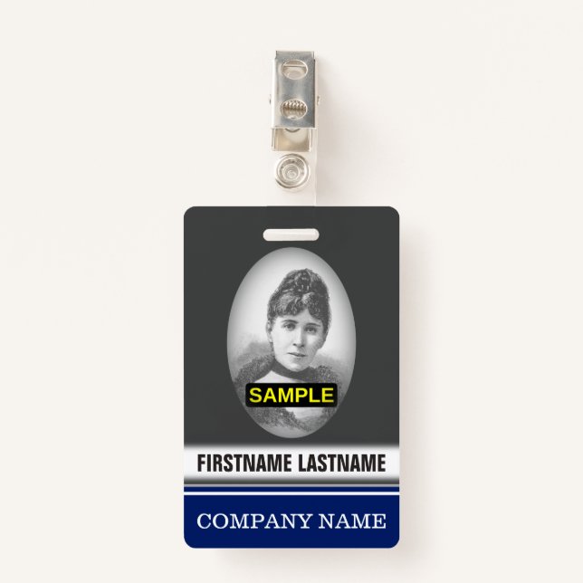 Simple Business Employee Photo Badge (Front with Clip)