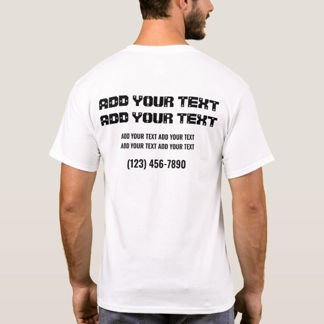Simple Business Information T-Shirt (Back)
