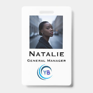 Simple Business Logo And Employee Title Name Badge