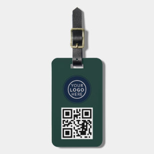 Simple Business Logo and QR Code Promotional Luggage Tag