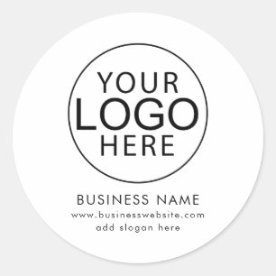 Simple Business Logo and Website Classic Round Sticker