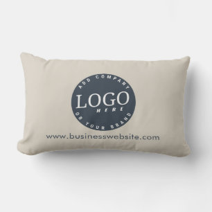 Simple Business Logo and Website Custom Lumbar Pillow