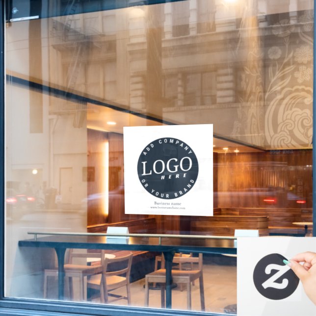 Simple Business Logo and Website Minimalist Window Cling (Cafe Window)