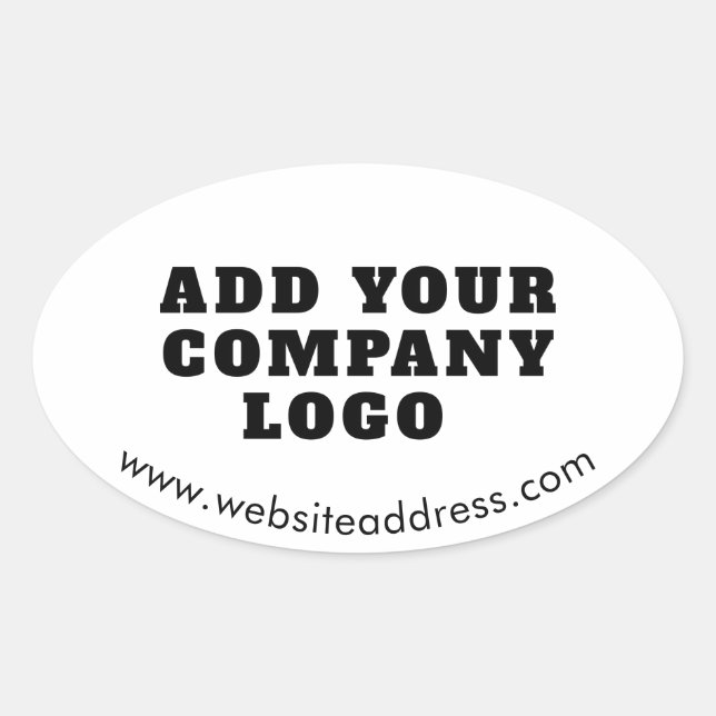 Simple Business Logo and Website Modern Custom Oval Sticker (Front)