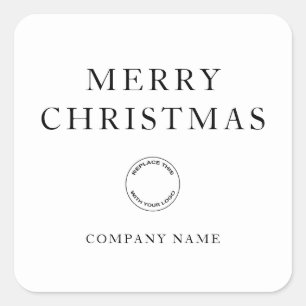 Simple Business Logo Any Colour Merry Christmas Square Sticker