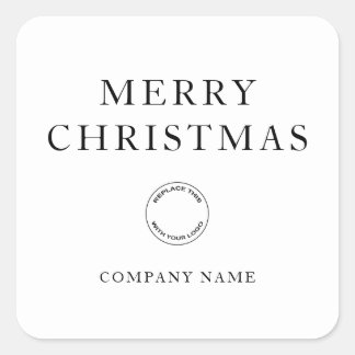 Simple Business Logo Any Colour Merry Christmas Square Sticker