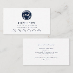 Simple Business Logo Beautician Salon Loyalty Card