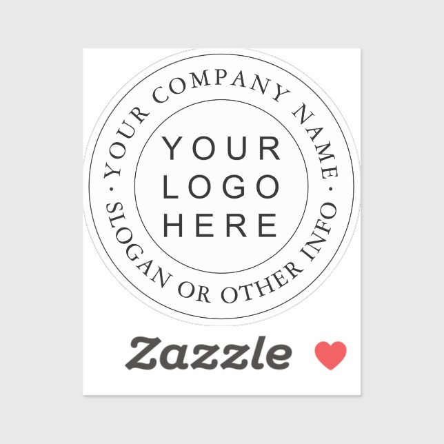 Simple Business Logo Circle Frame Clear Sticker (Sheet)