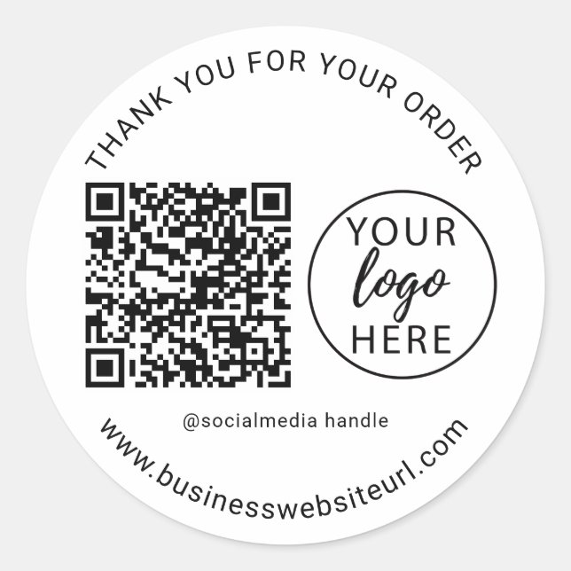 Simple Business Logo Classic Round Sticker (Front)