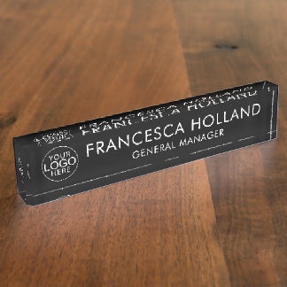 Simple Business Logo Company Boss Custom Nameplate