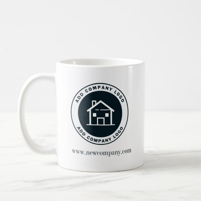 Simple Business Logo Corporate Custom Coffee Mug (Left)