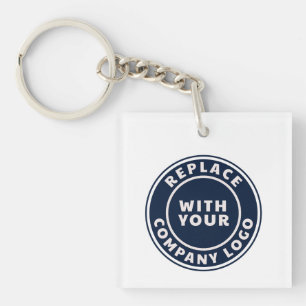 Simple Business Logo Corporate Employees Custom Keychain