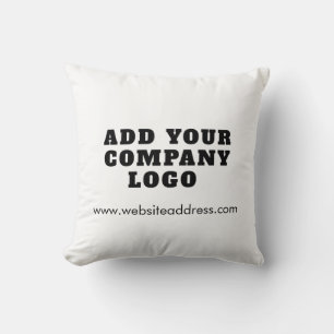 Simple Business Logo Corporate Event Decor Custom Throw Pillow