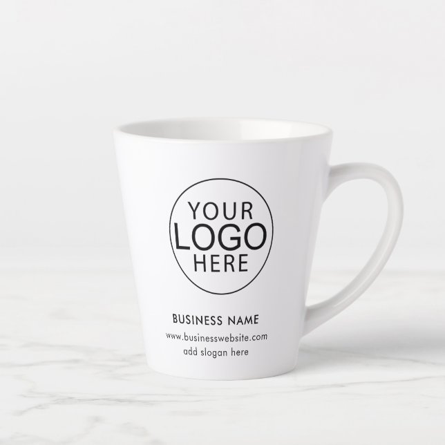 Simple Business Logo Corporate Promotional Swag Latte Mug (Right)