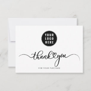 Simple Business Logo Custom Clients Thank You Card