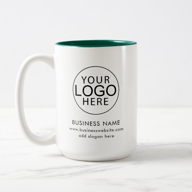 Simple Business Logo Custom Two-Tone Coffee Mug (Left)