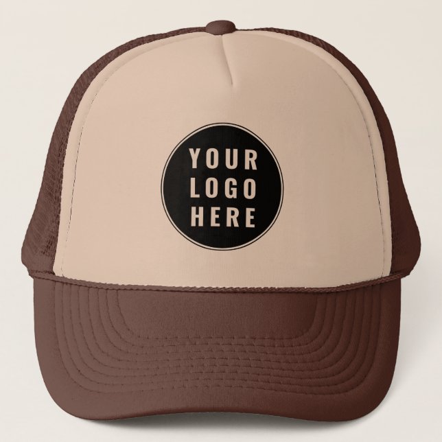 Simple Business Logo Employees Swag Custom Trucker Hat (Front)