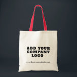 Simple Business Logo Matching Promotional Tote Bag<br><div class="desc">Add your brand logo and website url that's perfect to passively advertise your new or established business. Perfect for trade shows or showroom attendees and receptionists during a corporate event. Available in other handle colors. No minimum order quantity and no setup fee required. Order as many or as fewer as...</div>