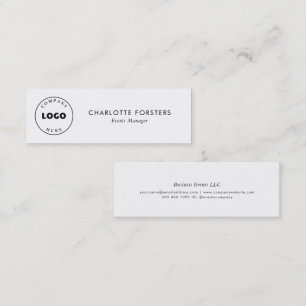 Simple Business Logo Plain Corporate Employee Mini Business Card