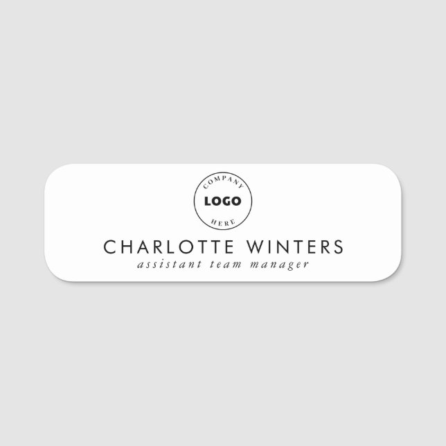 Simple Business Logo Professional Name Tag (Front)