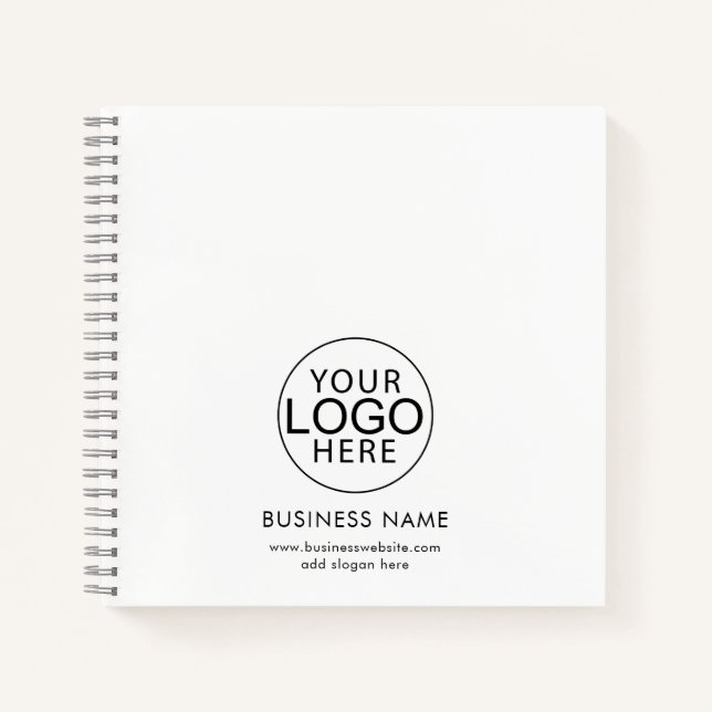 Simple Business Logo Promotional Custom Notebook (Front)