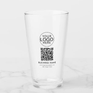 Simple Business Logo QR Code Corporate Events Glass