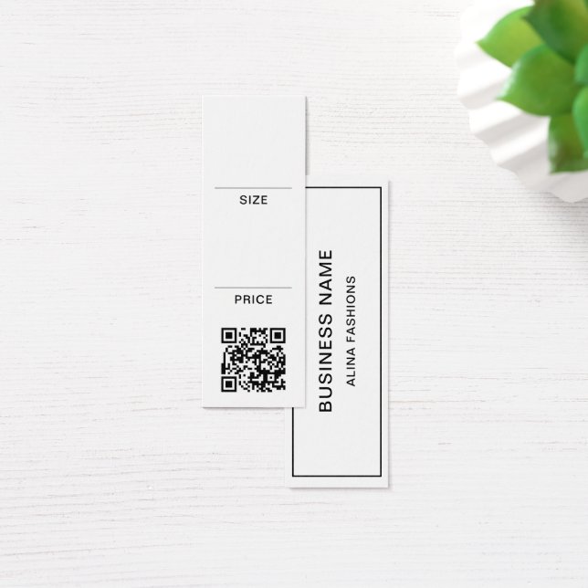 Simple Business Logo QR Code display Price Tag (Desk)