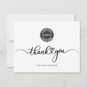 Simple Business Logo Script Thank You Card