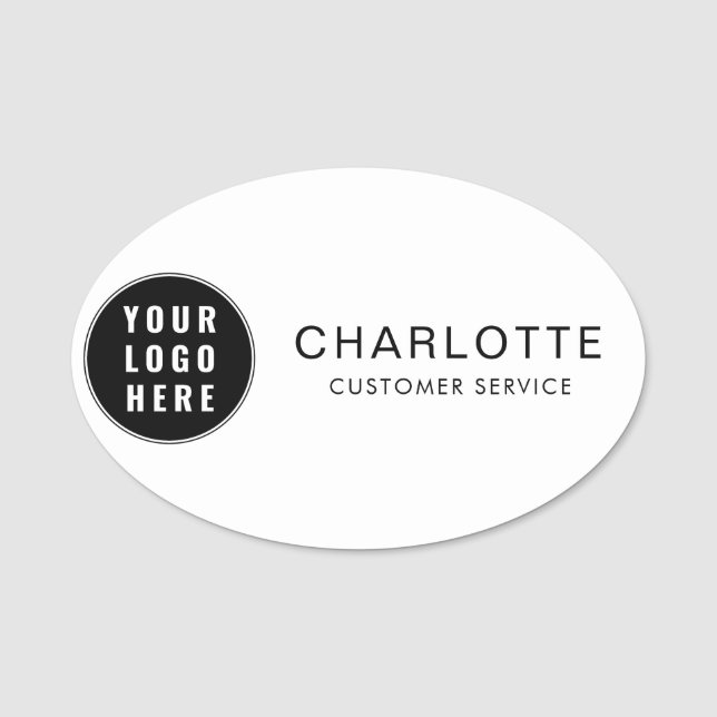 Simple Business Logo Service Professional Custom Name Tag (Front)