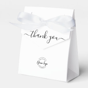 Simple Business logo Thank you Script website  Favor Box