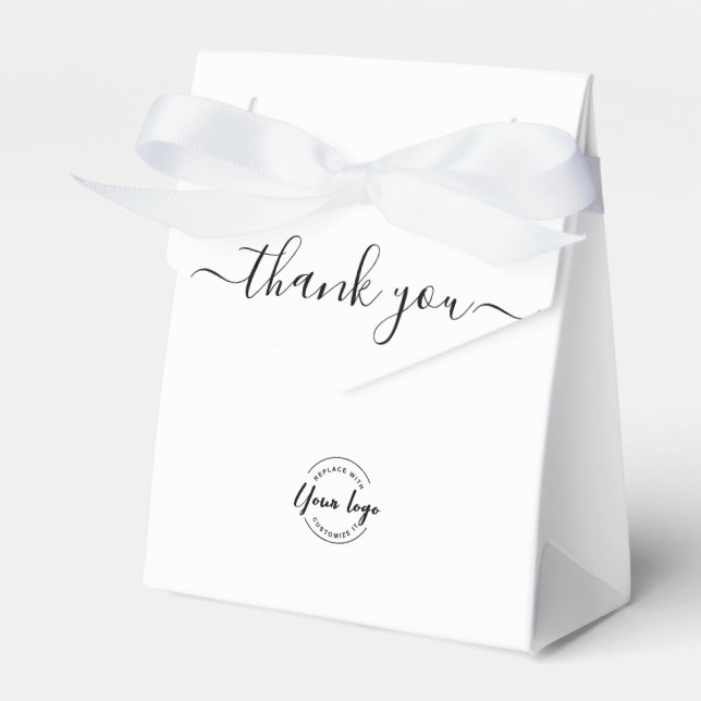 Simple Business logo Thank you Script website  Favor Box (Front Side)