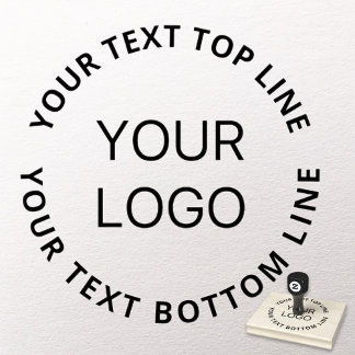 Simple Business Logo Upload & Customizable Text Rubber Stamp