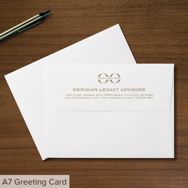 Simple Business Logo White and Gold Typographic Envelope (Creator Uploaded)