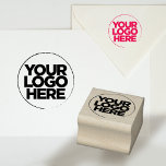 Simple Business Logo Wooden Rubber Stamp<br><div class="desc">Easily personalize this Simple Wooden Rubber Ink Stamp with with your own company logo. Just add your own logo, image and text. Perfect for any kind of small business, scrapbooking, decorations or business stationery. Available with different ink pad colours in square sizes 1 inch, 2 inch, or 2.5 inch with...</div>