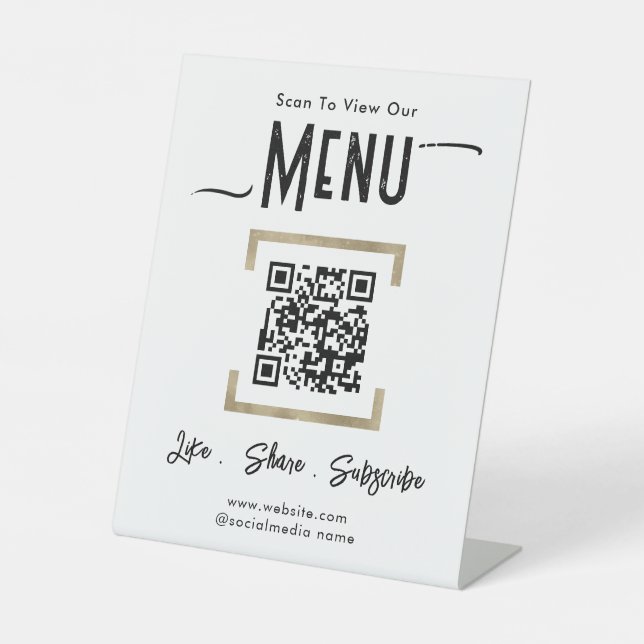 Simple Business Menu Connect Pedestal Sign (Front)