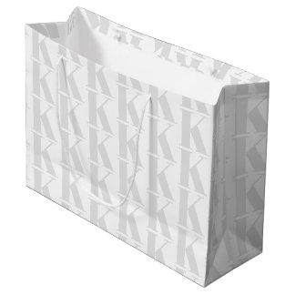 Simple Business Monogram White Background Large Gift Bag