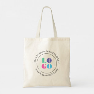 Simple Business Name, Slogan Round Logo Template Tote Bag
