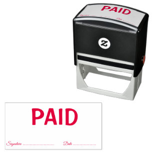 Simple Business Paid Text Personalize Self-inking  Stamp