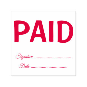Simple Business Paid Text Personalize Self-inking  Stamp