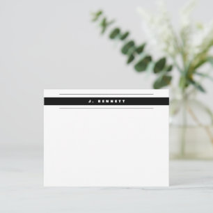 Simple Business Professional Black White Border Card