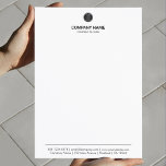 Simple Business Professional Logo Branded Mailer Letterhead<br><div class="desc">A "Modern Minimalist Company Mail Logo Black Letterhead" features a clean, simple design with a bold black colour scheme and a sleek company logo. This letterhead emphasizes minimalism, focusing on essential contact information while conveying professionalism and sophistication. It's ideal for businesses that want a contemporary, high-end look for their official...</div>