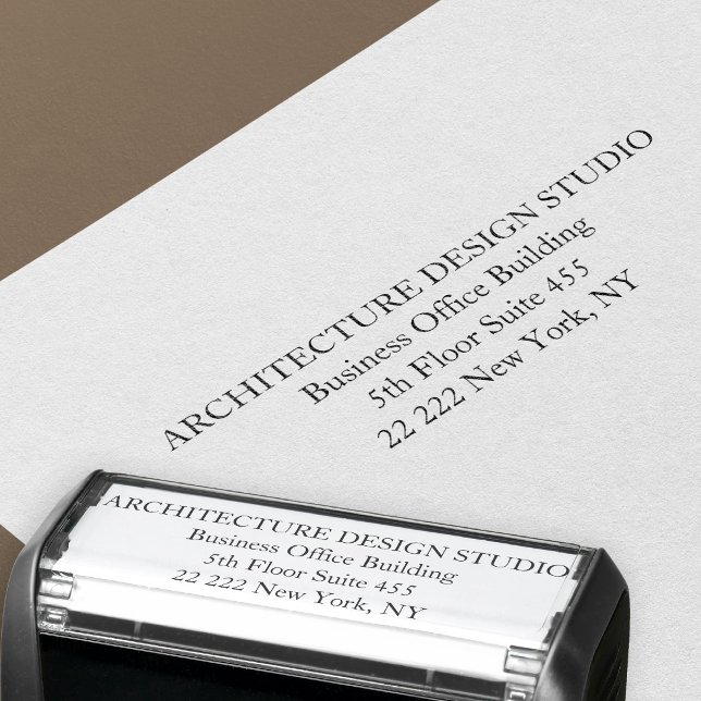 Simple business professional return address self-inking stamp (Creator Uploaded)